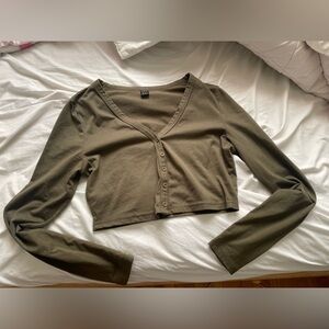 SHEIN Khaki Long Sleeve Top